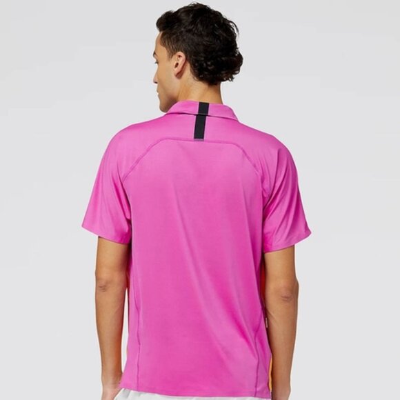 New Balance Tournament Men's Tennis Polo - Purple / Orange Size S - Picture 2 of 7